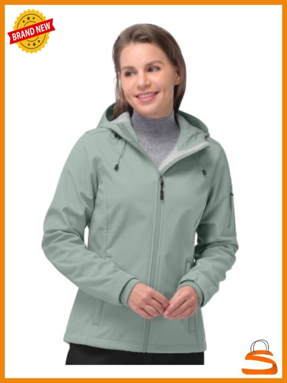 Softshell Jacket Waterproof Hooded Fleece Lined Rain Coat